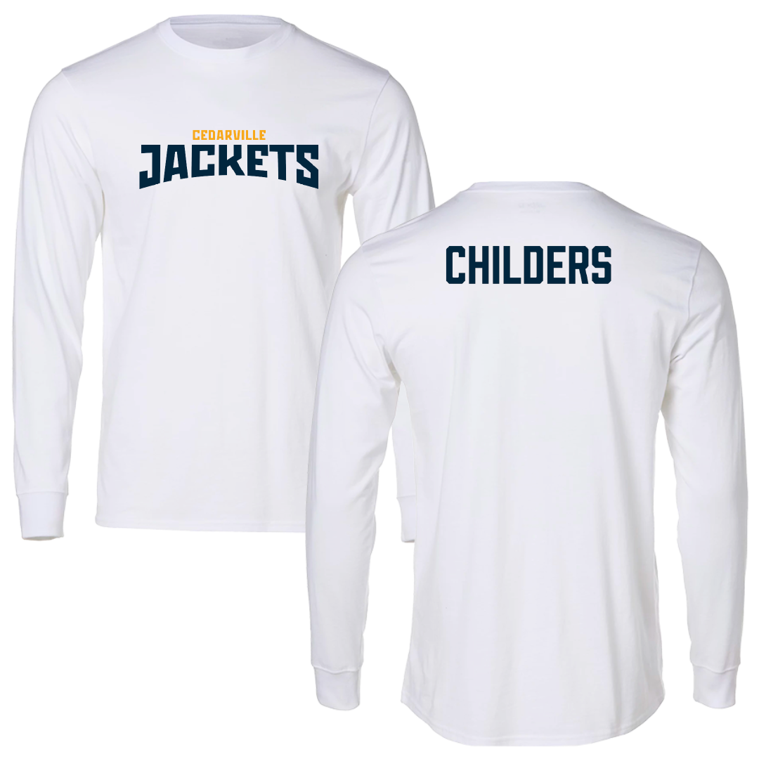 Cedarville University TF and XC White Classic Performance Long Sleeve - Luke Childers