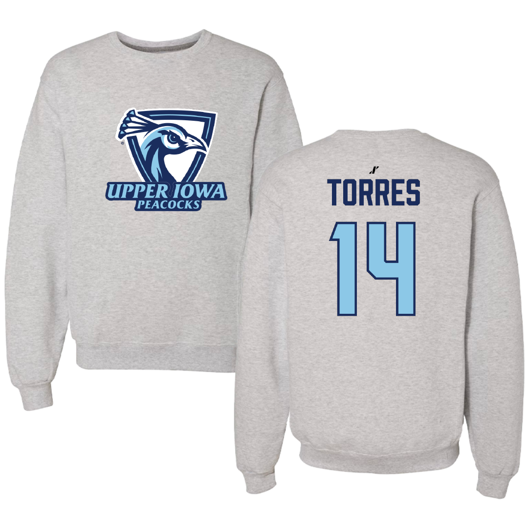 Upper Iowa University Soccer (W) Light Gray Crewneck - #14 Alyssa Torres