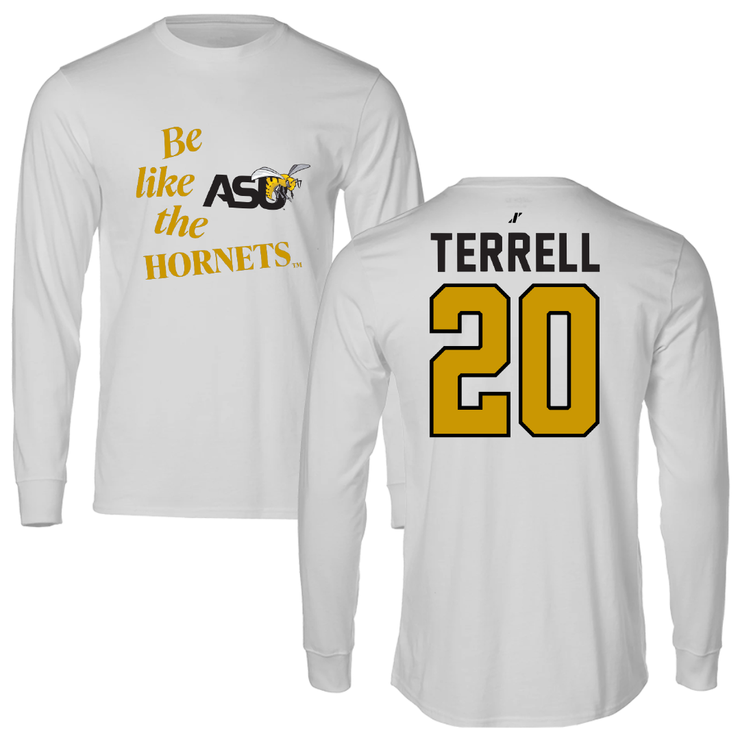 Alabama State University Softball Light Gray Be Like Us Performance Long Sleeve - #20 Jaibriel Terrell