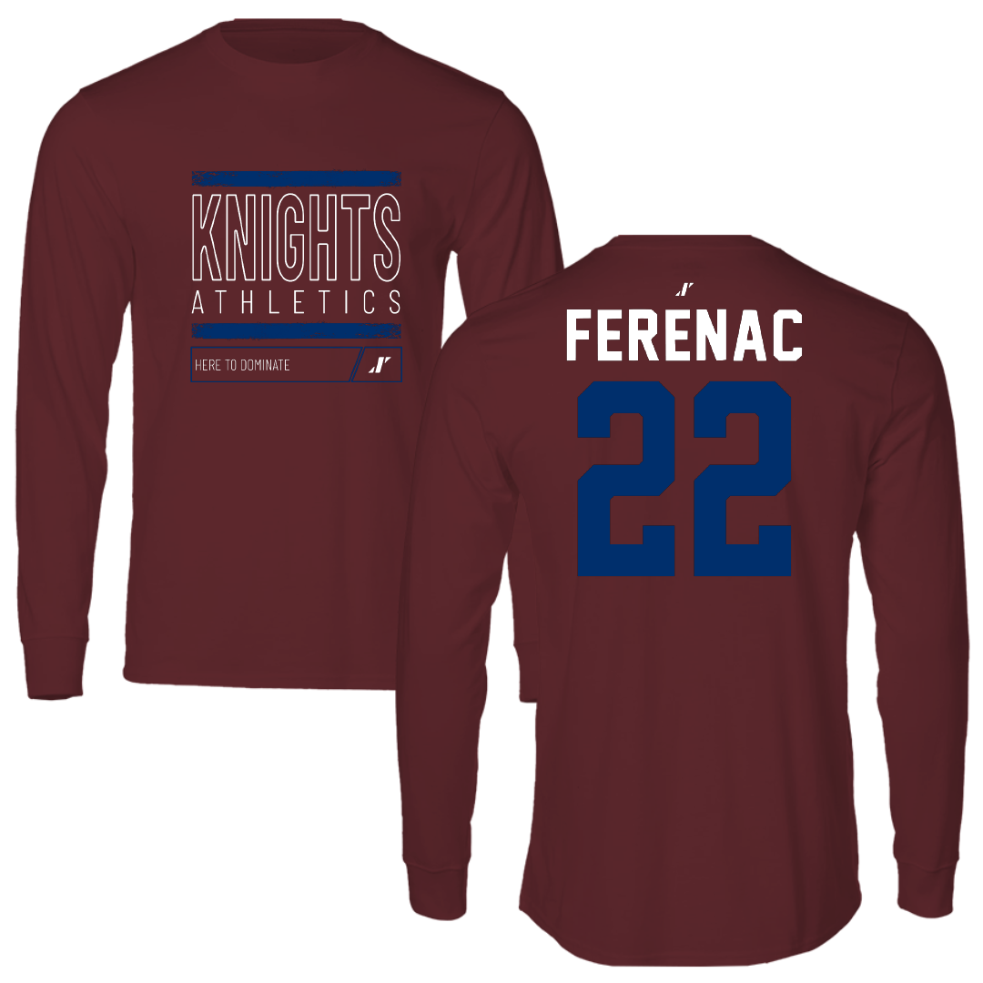 Fairleigh Dickinson University-Metropolitan Campus Soccer Maroon Dominate Performance Long Sleeve - #22 Alex Ferenac