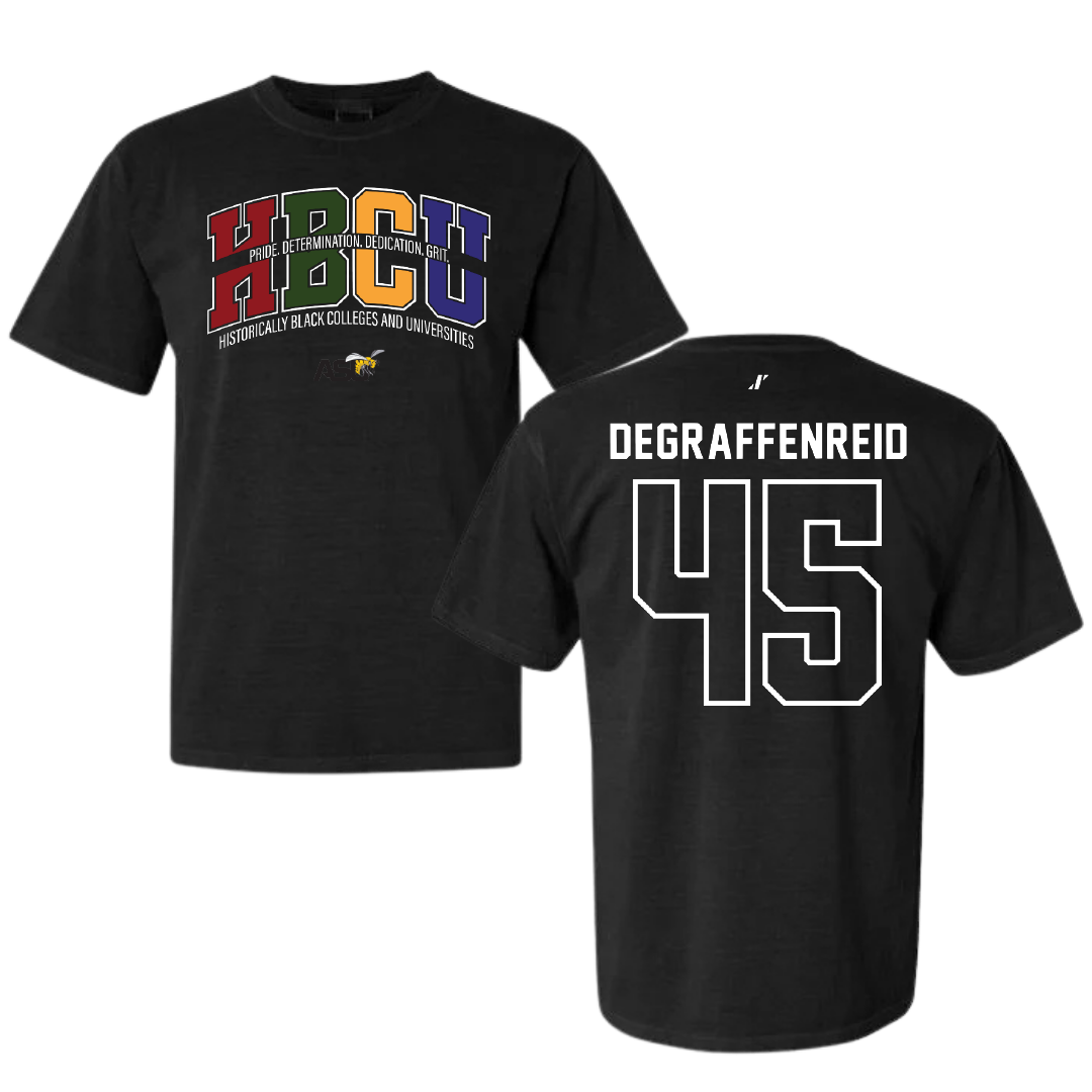 Alabama State University Football Black HBCU Comfort Colors Tee - #45 Grant DeGraffenreid