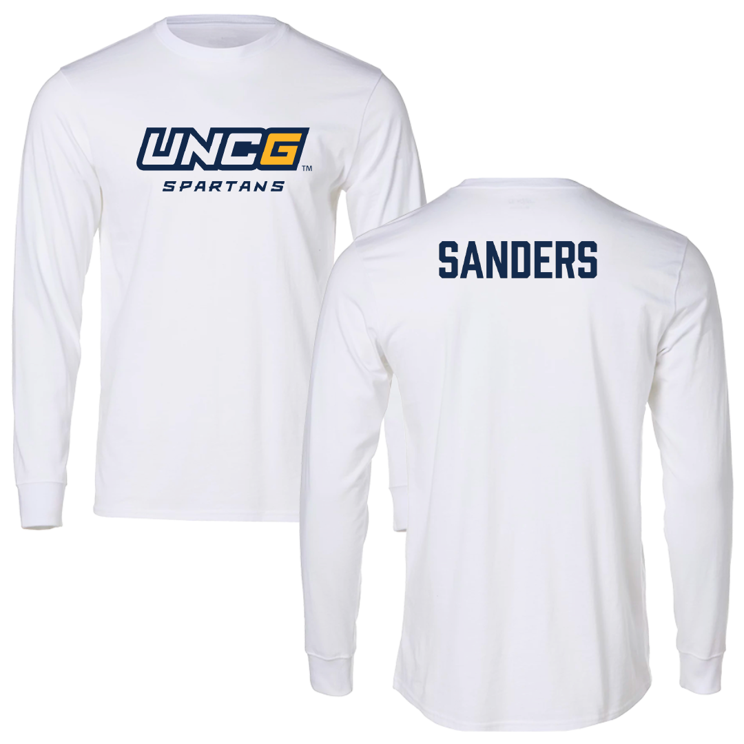 UNC Greensboro Golf (M) White Performance Long Sleeve - Reece Sanders