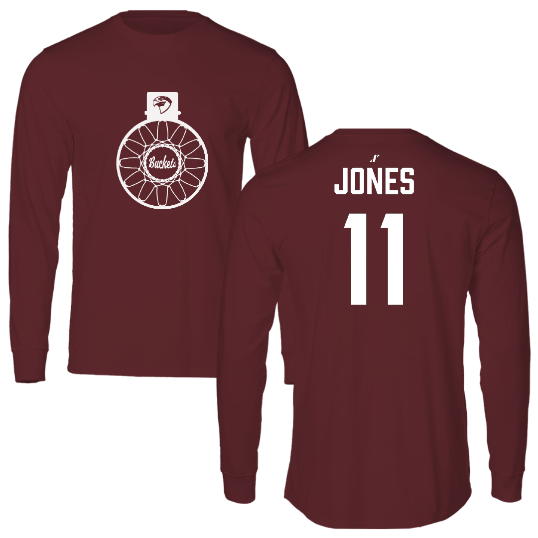 Fairmont State University Basketball (W) Maroon Buckets Long Sleeve - #11 Amiel Jones