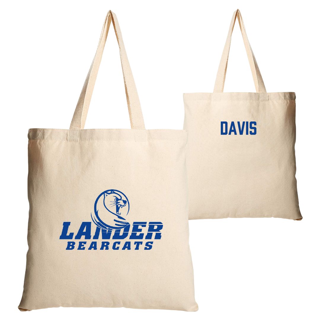 Lander University TF and XC Tan Canvas Tote Bag - Micah Davis