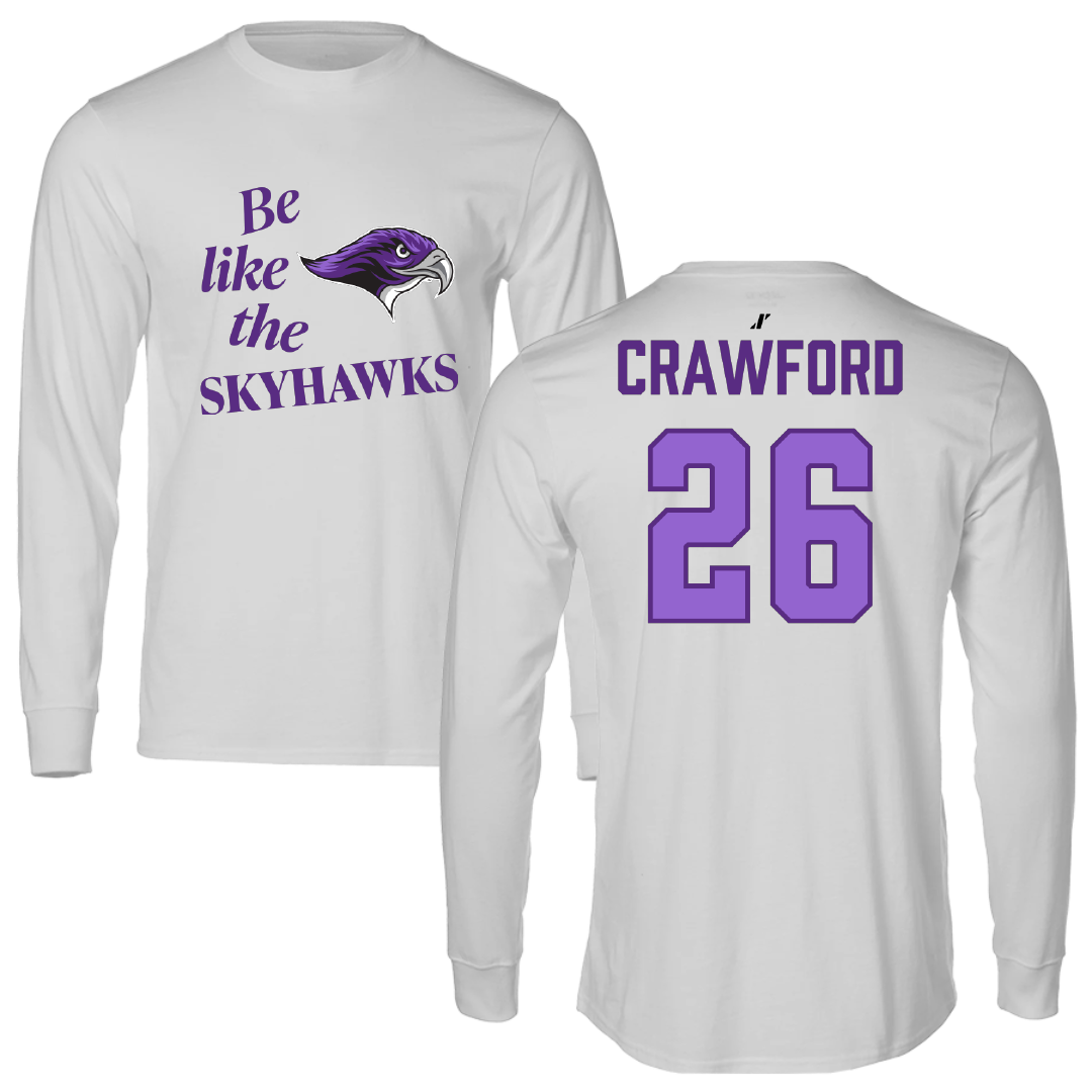 Stonehill College Football Light Gray Be Like Us Performance Long Sleeve - #26 Marcus Crawford