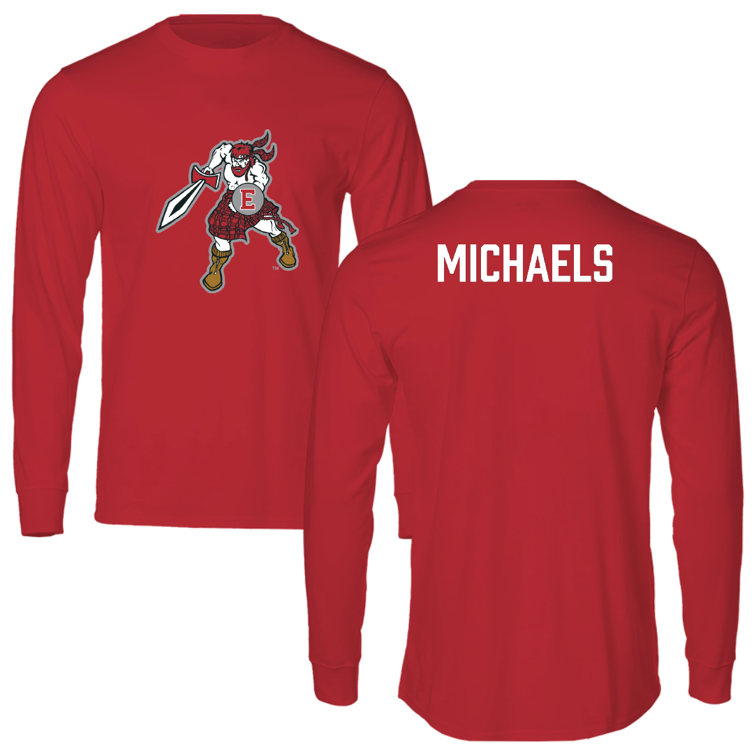 PennWest Edinboro Wrestling Red Long Sleeve - Ryan Michaels