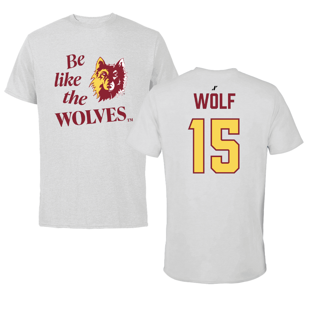 Northern State University Softball Light Gray Be Like Us Performance Tee - #15 Brooke Wolf