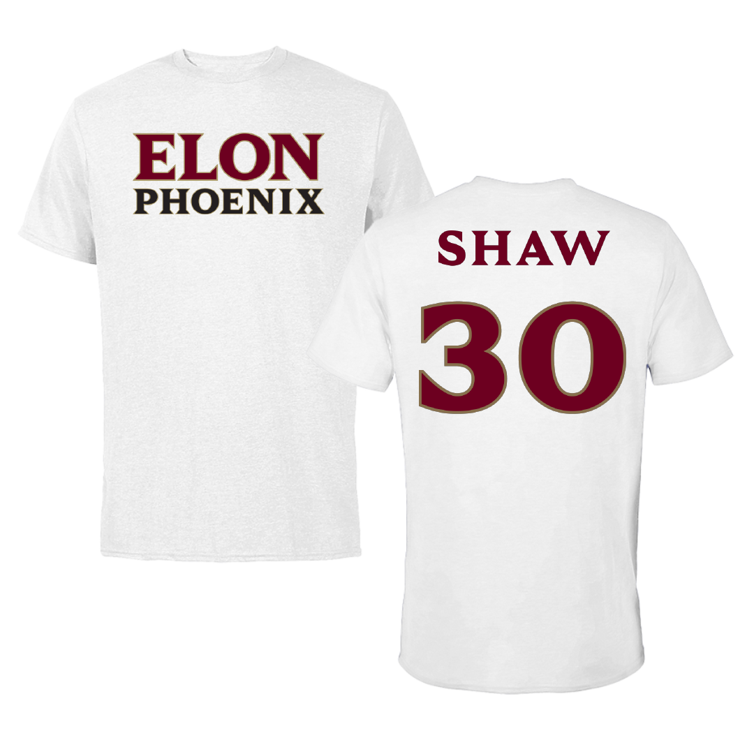 Elon University Basketball White Tee - #30 Ashlee Shaw