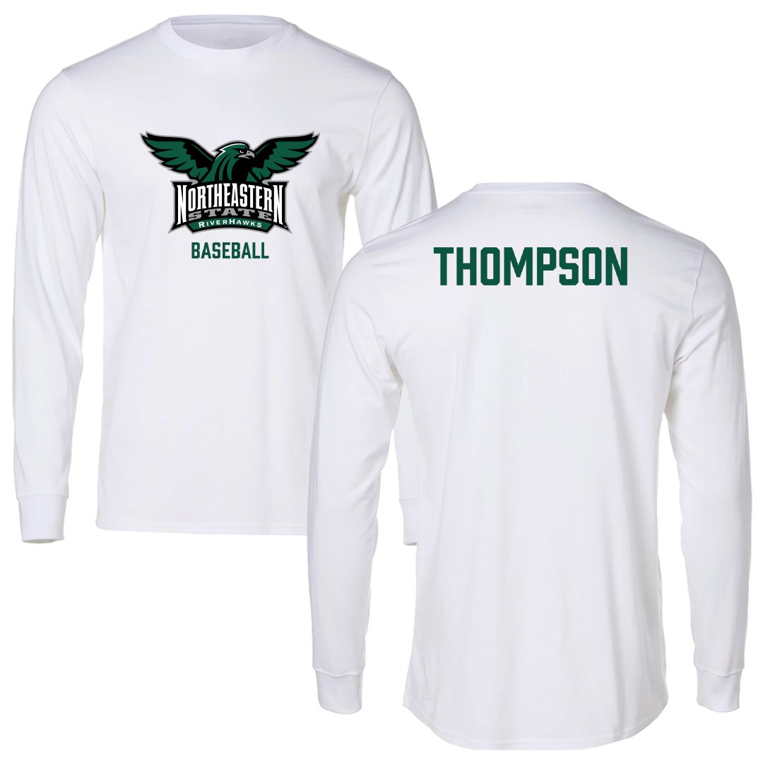 Northeastern State University Baseball White Long Sleeve - Thairenn Thompson