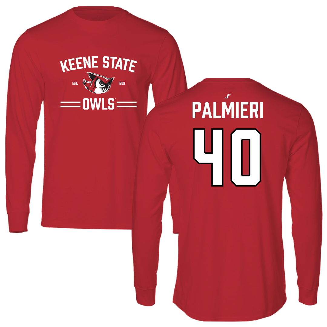 Keene State College Lacrosse (M) Red General Performance Long Sleeve - #40 Jackson Palmieri