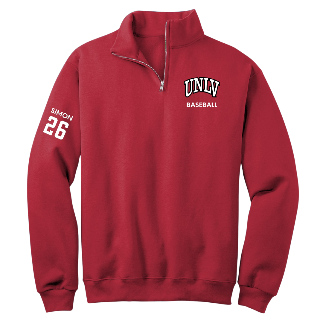 University of Nevada-Las Vegas Baseball Red Quarter-Zip - #26 Sam Simon