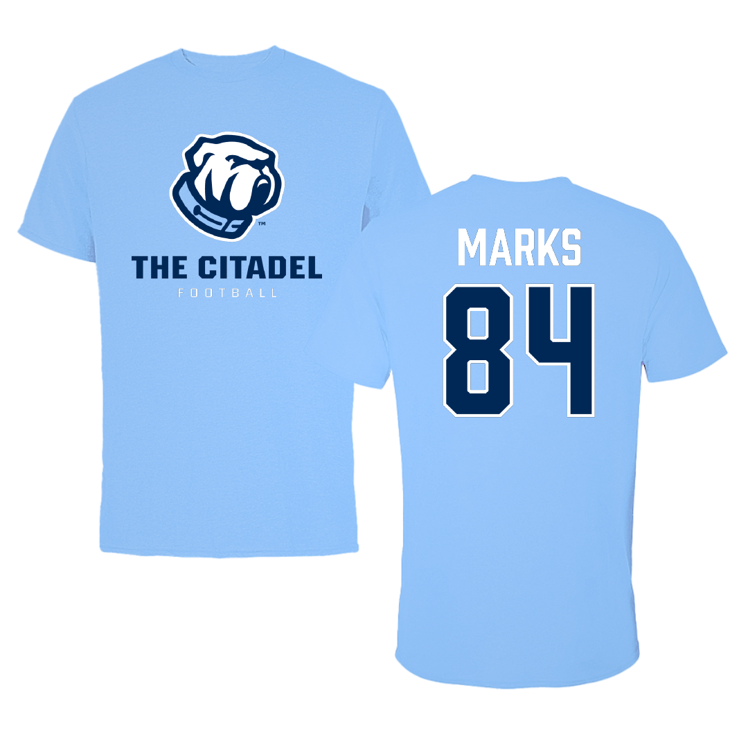 The Citadel Football Carolina Blue Tee - #84 Jihad Marks