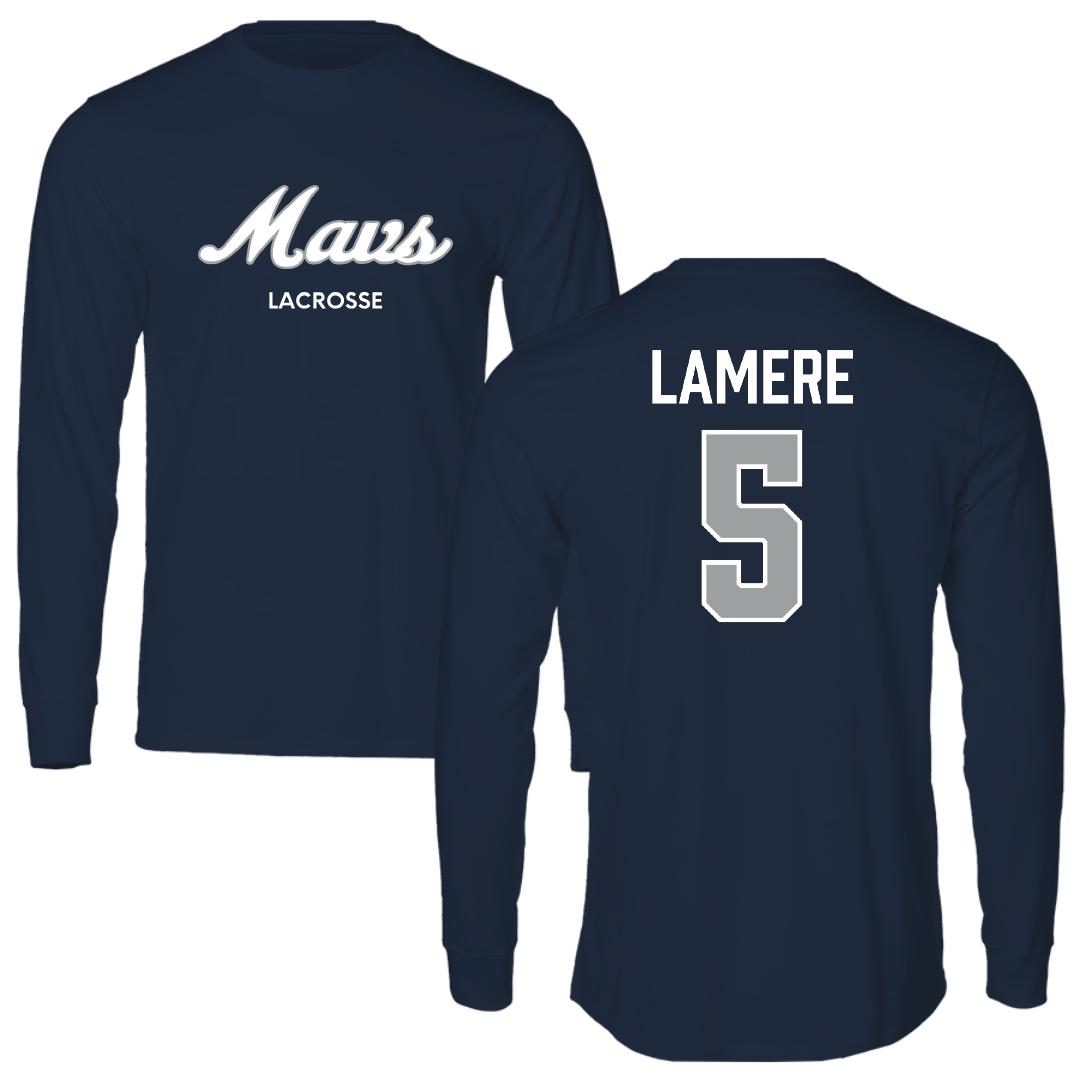 Mercy University Lacrosse (M) Navy Long Sleeve - #5 Gavin Lamere