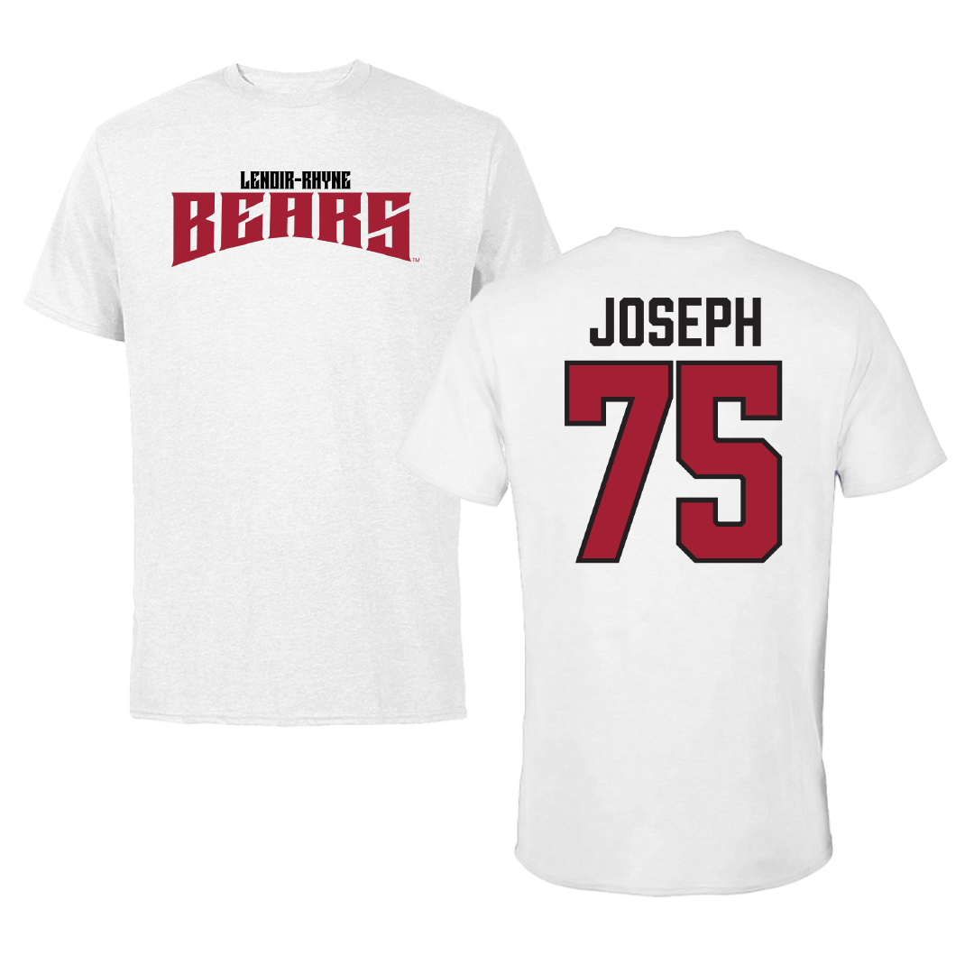 Lenoir-Rhyne University Football White Classic Tee - #75 Rubens Joseph