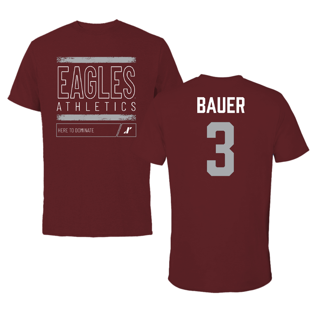 University of Wisconsin-La Crosse Basketball (M) Maroon Dominate Performance Tee - #3 Carson Bauer