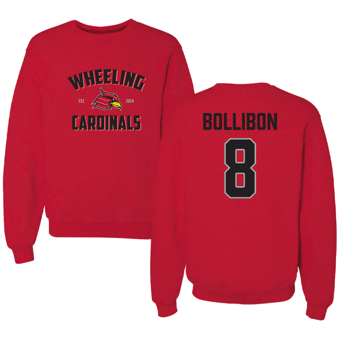 Wheeling University Baseball Red General Crewneck - #8 Tripp Bollibon