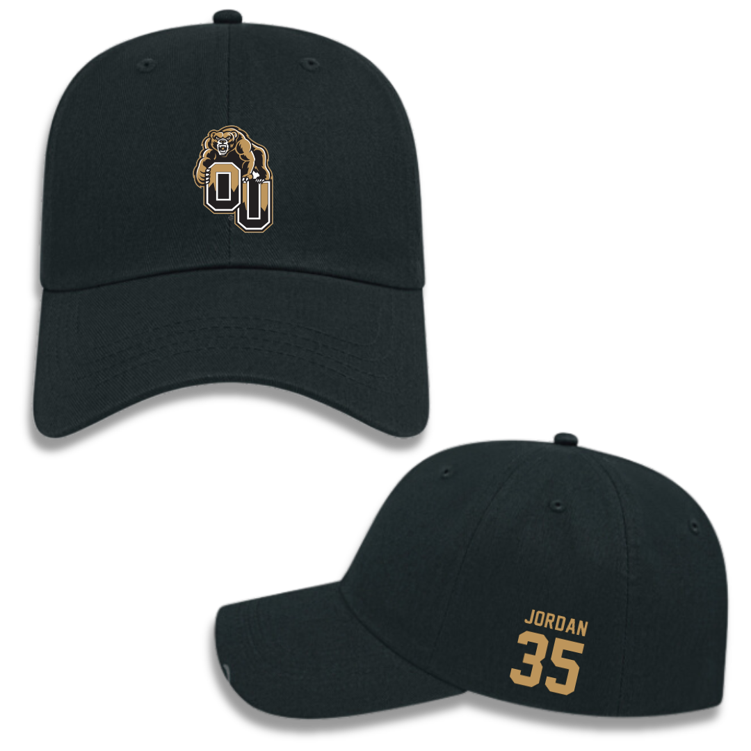 Oakland University Ice Hockey (M) Black Hat - #35 Ethan Jordan