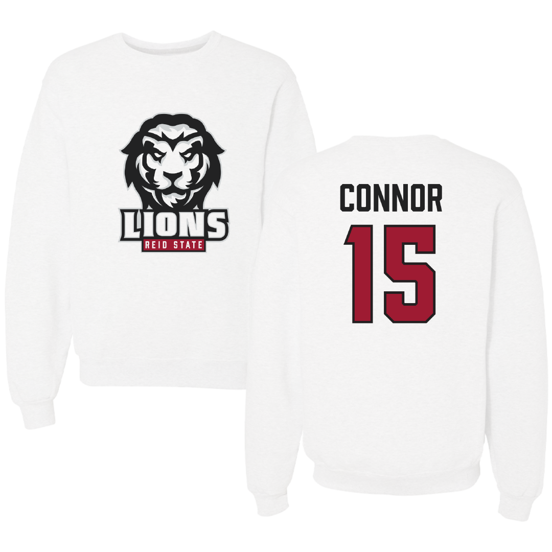 Reid State Community College Baseball White Crewneck - #15 Drew Connor