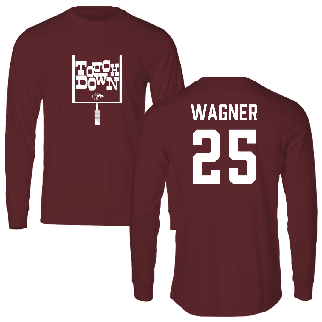 Southern Illinois University at Carbondale Football Maroon Touchdown Long Sleeve - #25 Kayleb Wagner