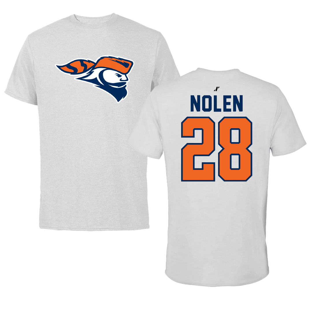 Carroll University Baseball Light Gray Tee - #28 Connor Nolen