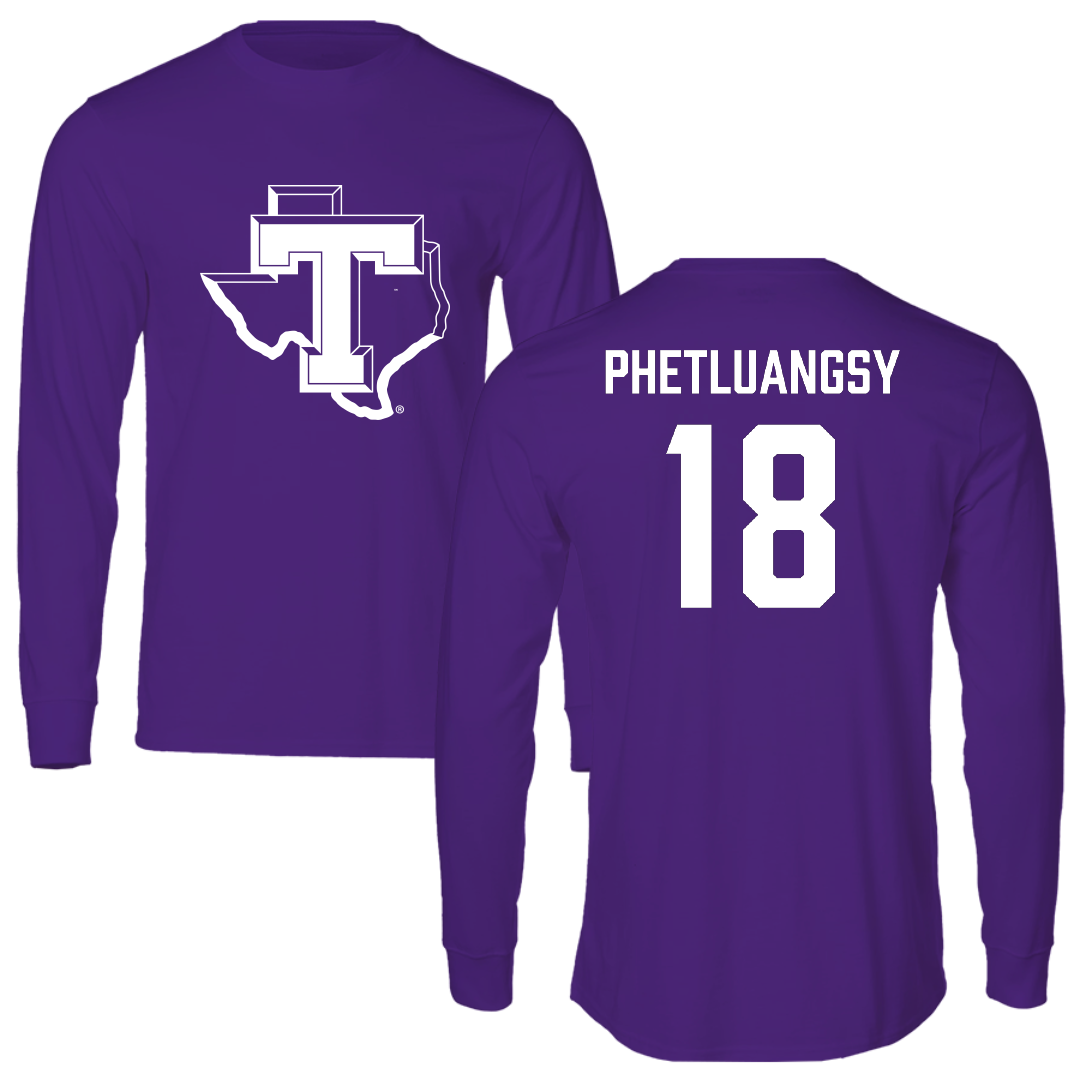 Tarleton State University Baseball Purple Long Sleeve - #18 Tai Phetluangsy