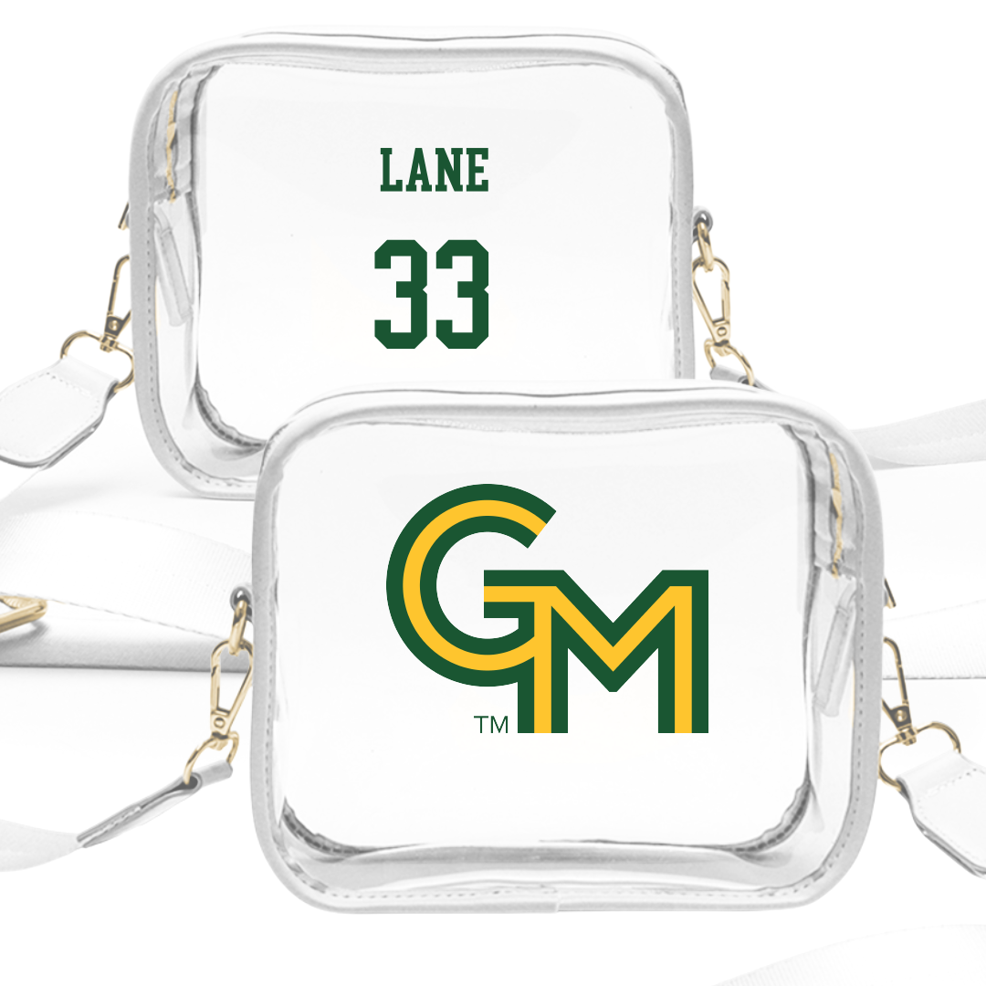 George Mason University Softball White Clear Stadium Bag - #33 Abbey Lane