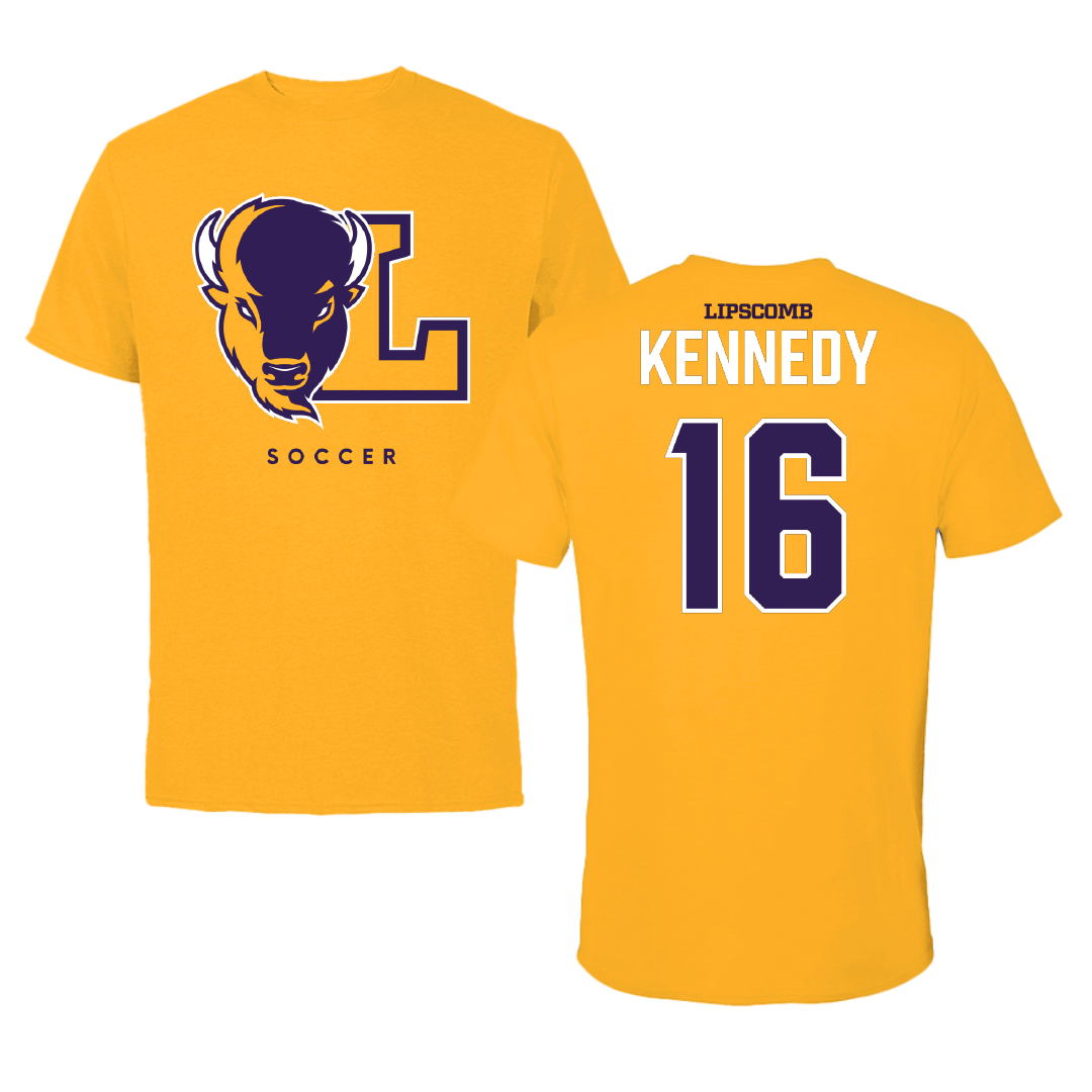 Lipscomb University Soccer Gold Performance Tee - #16 Zachary Kennedy