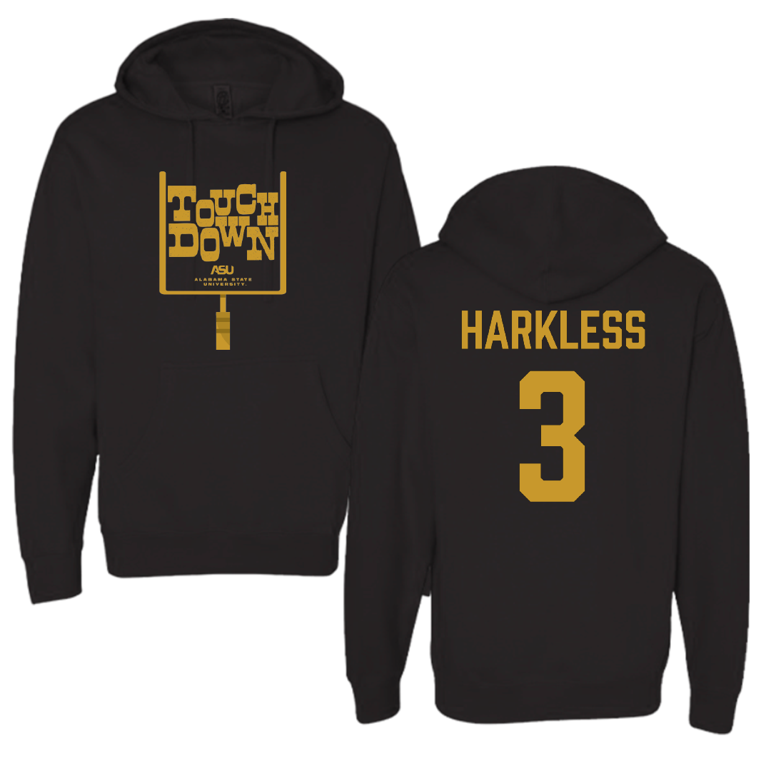 Alabama State University Football Black Touchdown Hoodie - #3 Luke Harkless