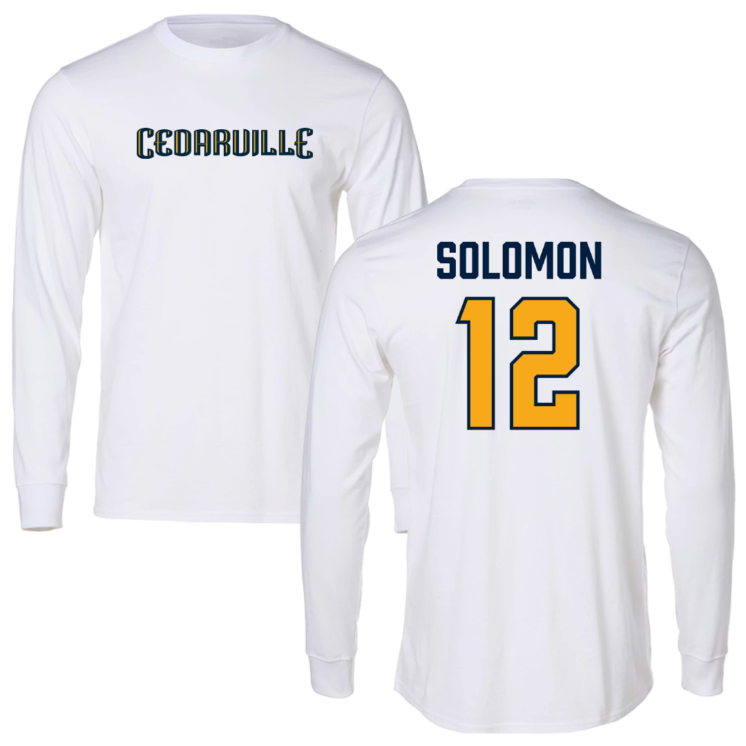 Cedarville University Basketball White Long Sleeve - #12 Ali Solomon