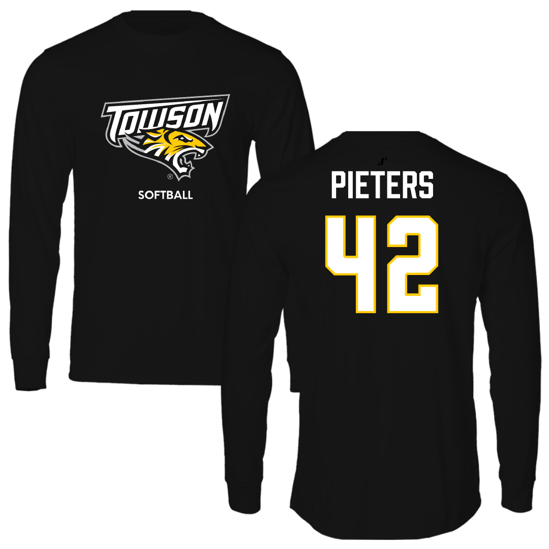 Towson University Softball Black Long Sleeve - #42 Jessa Pieters