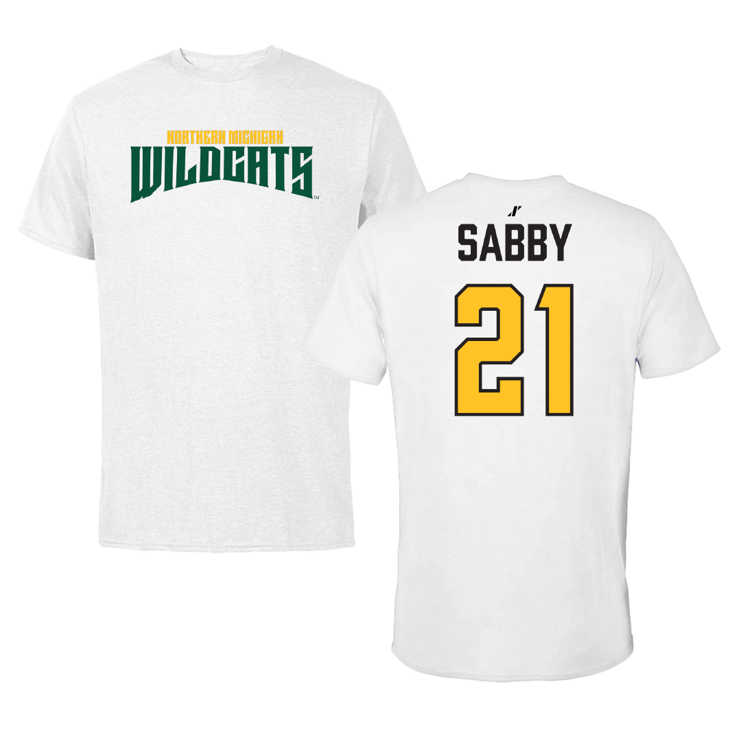 Northern Michigan University Lacrosse (W) White Classic Performance Tee - #21 Chrissy Sabby
