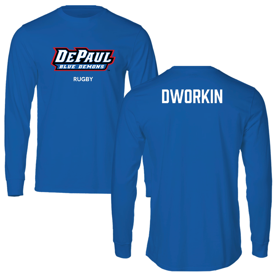 DePaul University Rugby (M) Blue Performance Long Sleeve - Ja Dworkin