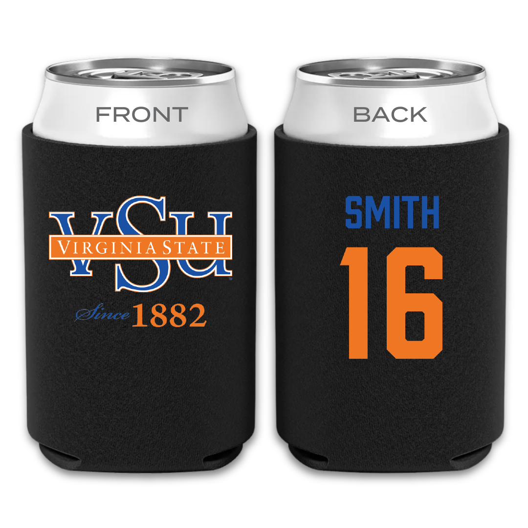 Virginia State University Football Black Can Cooler - #16 Dwayne Smith