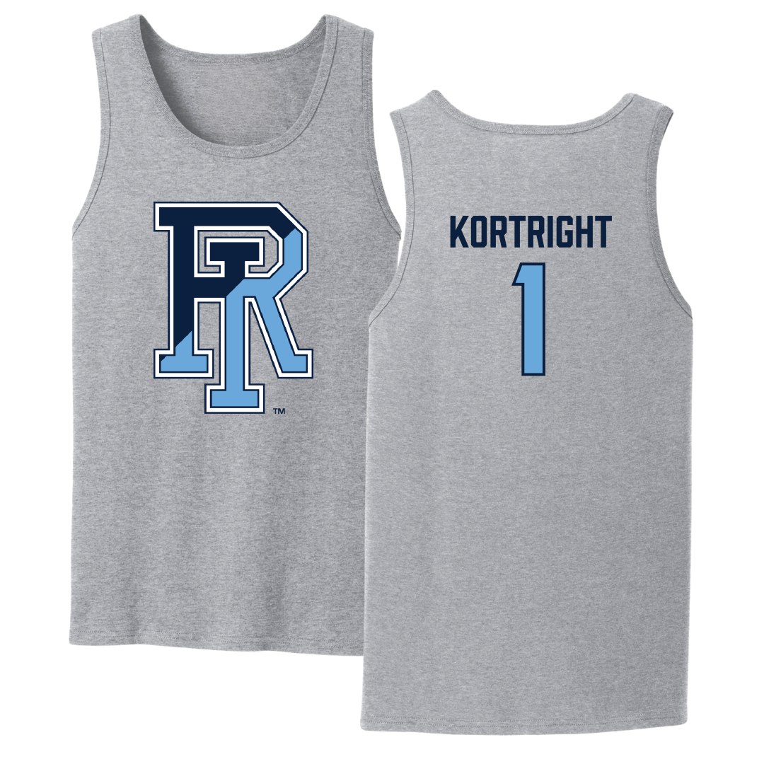 University of Rhode Island Basketball Sport Gray Tank Top - #1 Luis Kortright