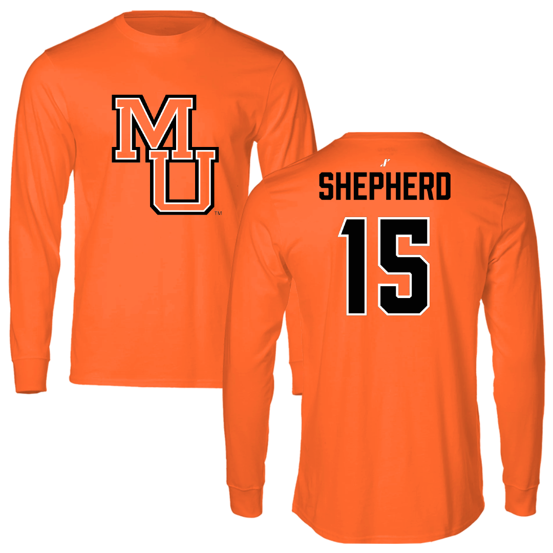 Mercer University Baseball Orange Performance Long Sleeve - #15 Logan Shepherd