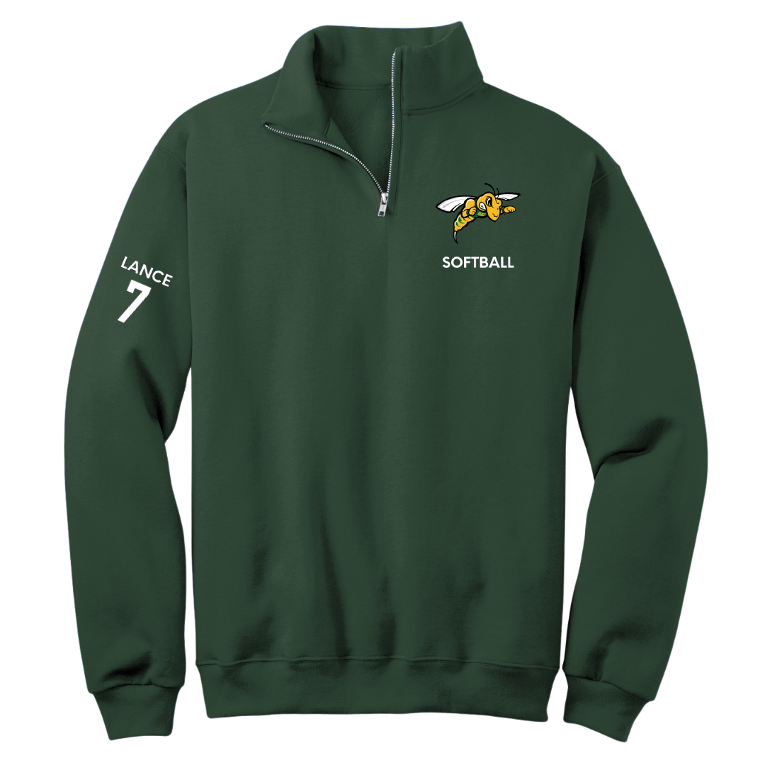 Black Hills State University Softball Forest Green Quarter-Zip - #7 Adreanna Lance
