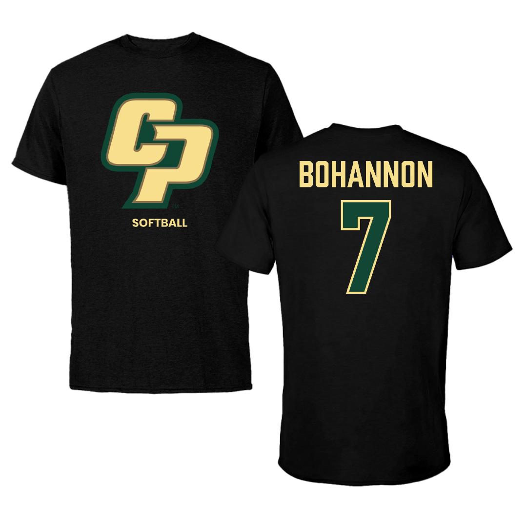 Cal Poly Softball Black Performance Tee - #7 Madi Bohannon
