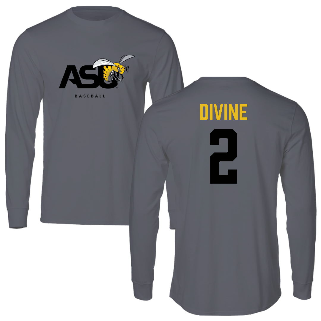 Alabama State University Baseball Dark Gray Long Sleeve - #2 Breydon Divine