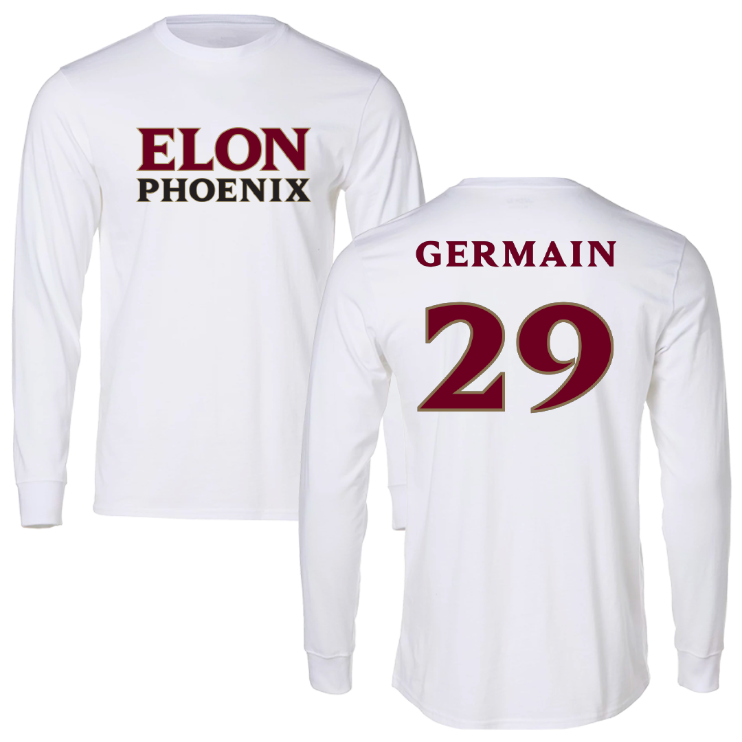 Elon University Football White Long Sleeve - #29 Nick Germain