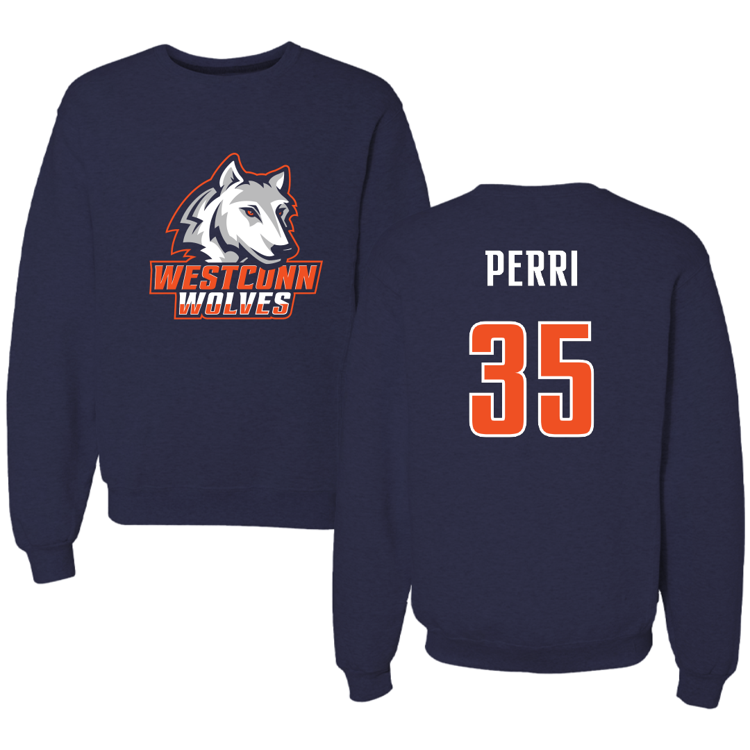 Western Connecticut State University Lacrosse (W) Navy Wolves Crewneck - #35 Isabella Perri