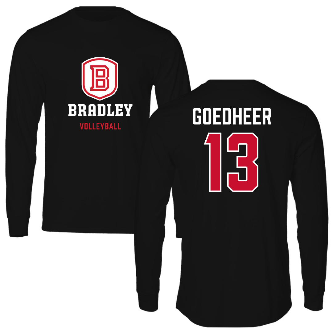 Bradley University Volleyball (W) Black Block Performance Long Sleeve - #13 Adeline Goedheer
