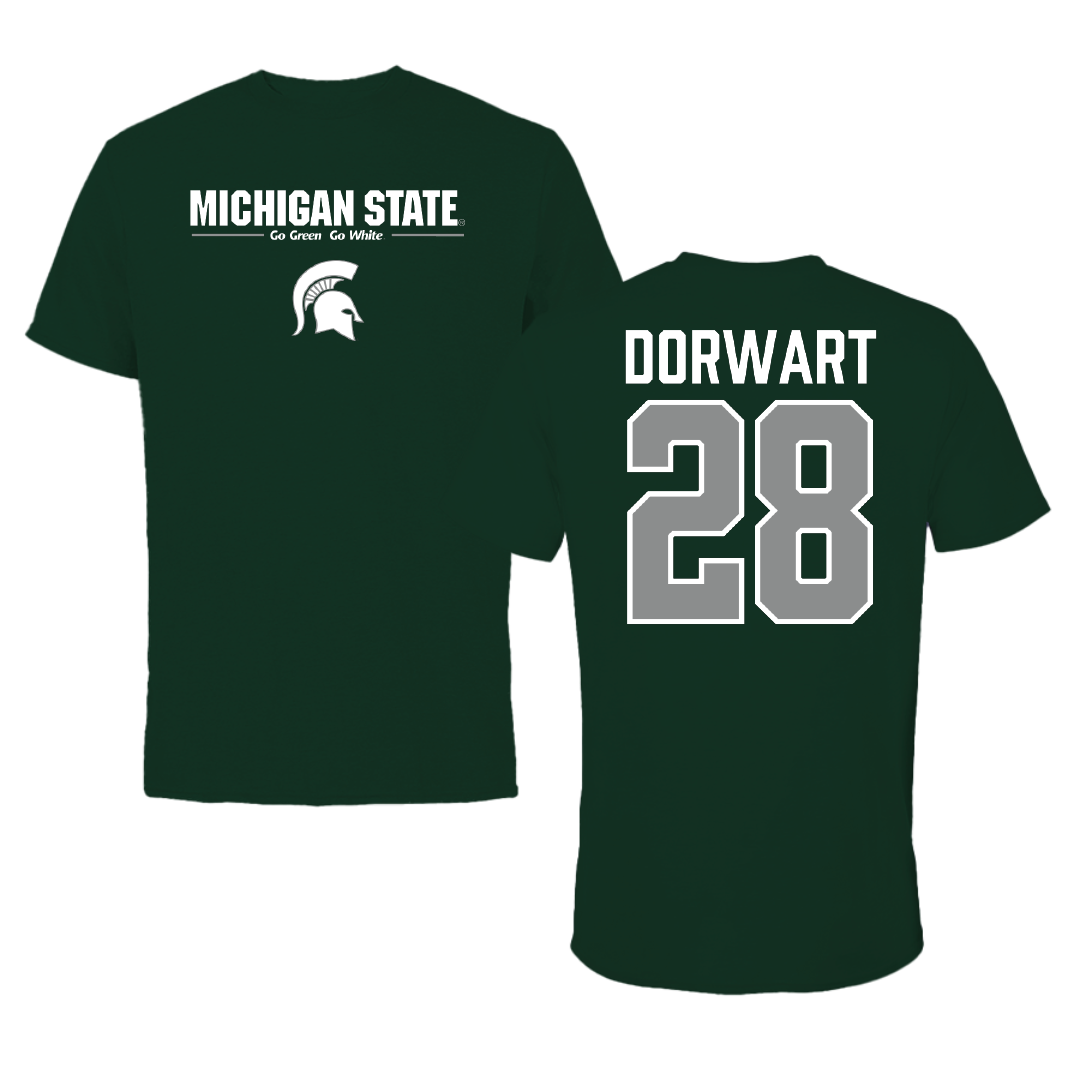 Michigan State University Ice Hockey Forest Green General Tee - #28 Karsen Dorwart