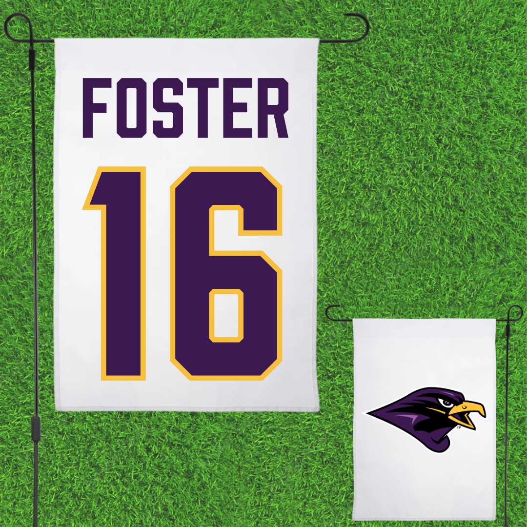 University of Montevallo Baseball White Garden Flag - #16 Tee Foster