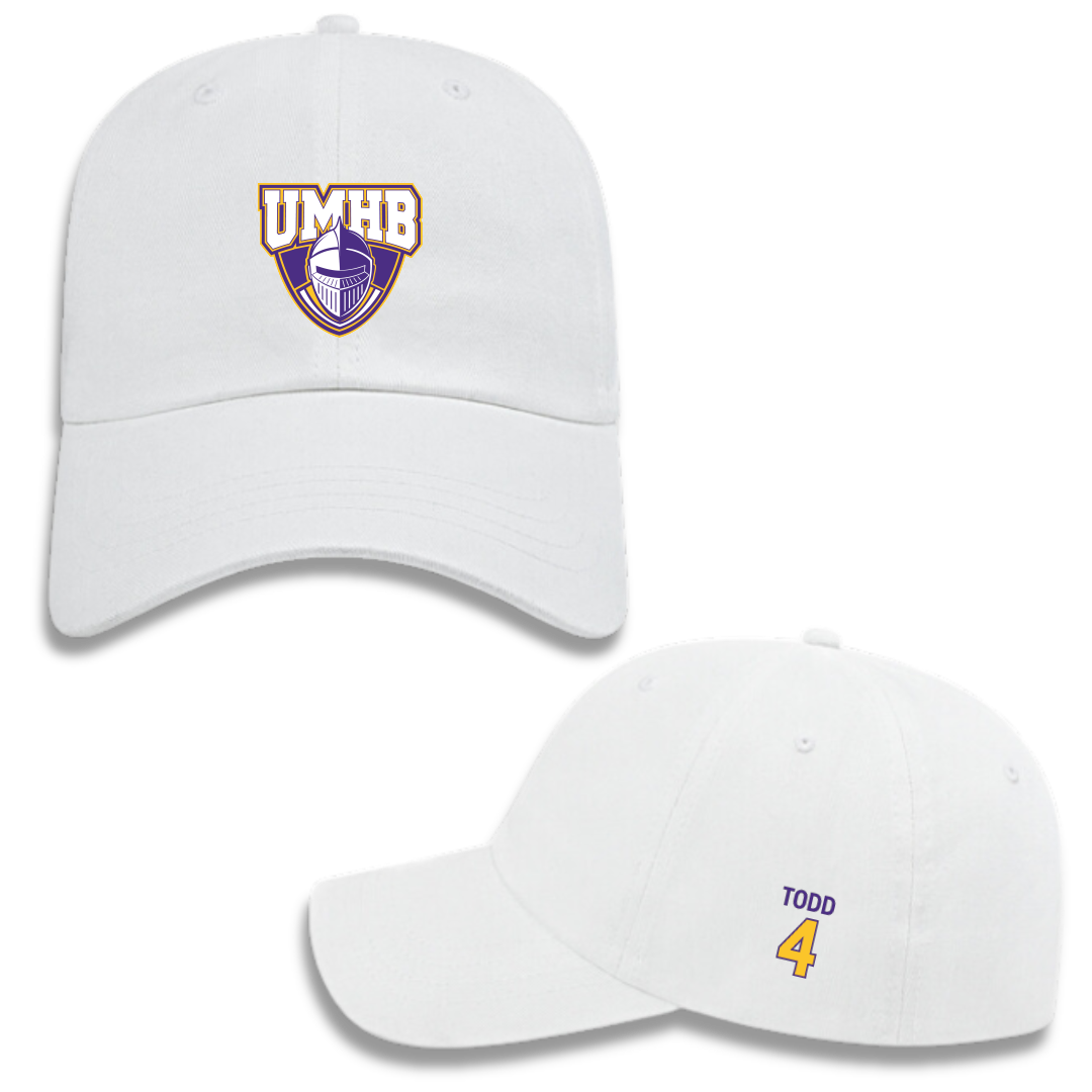University of Mary Hardin-Baylor Softball White Hat - #4 Addy Todd