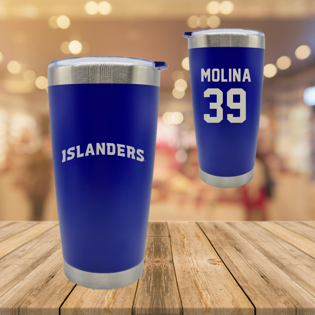 Texas A&M University-Corpus Christi Baseball Blue Stainless Steel Tumbler - #39 Matthew Molina