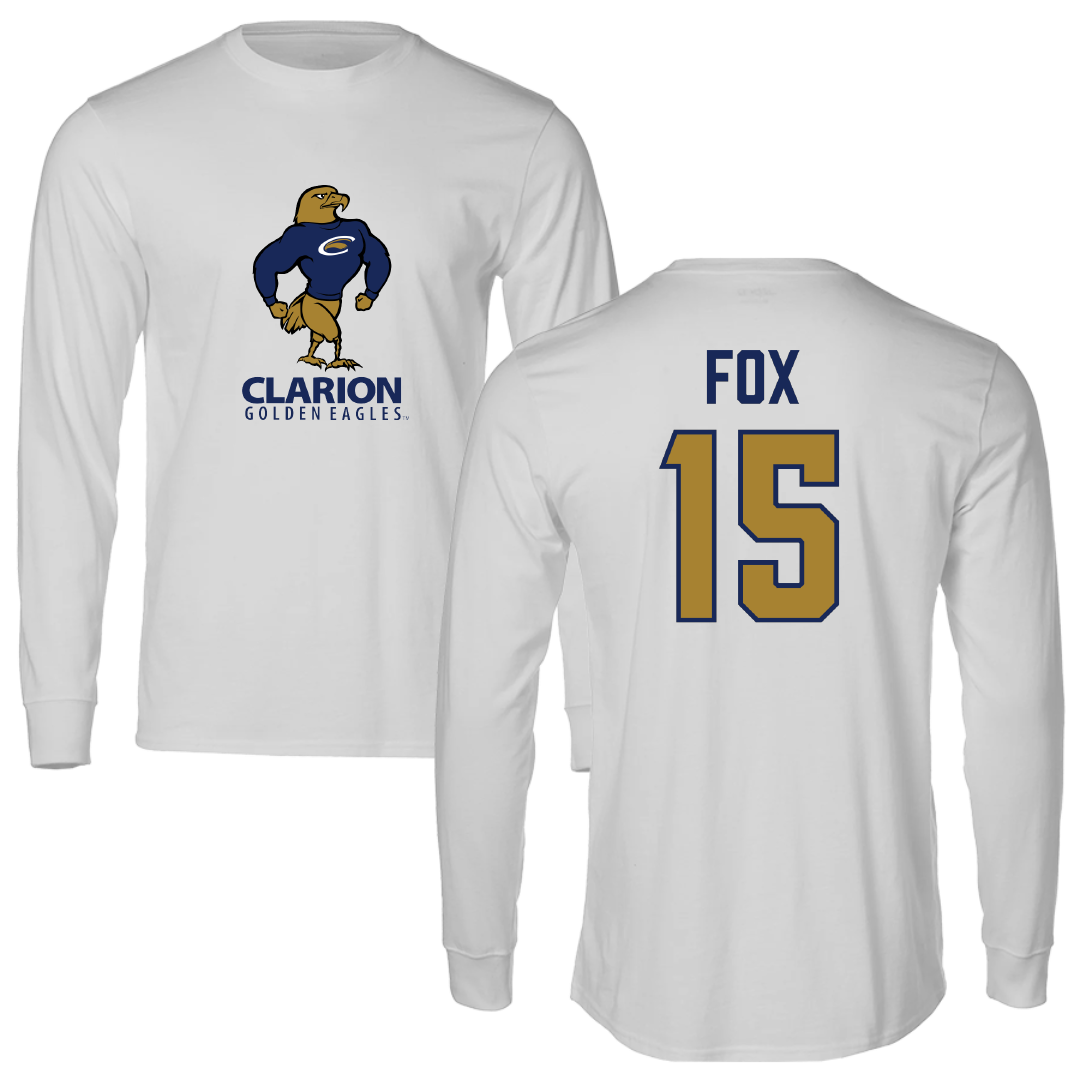 PennWest Clarion Baseball Light Gray Performance Long Sleeve - #15 Aiden Fox