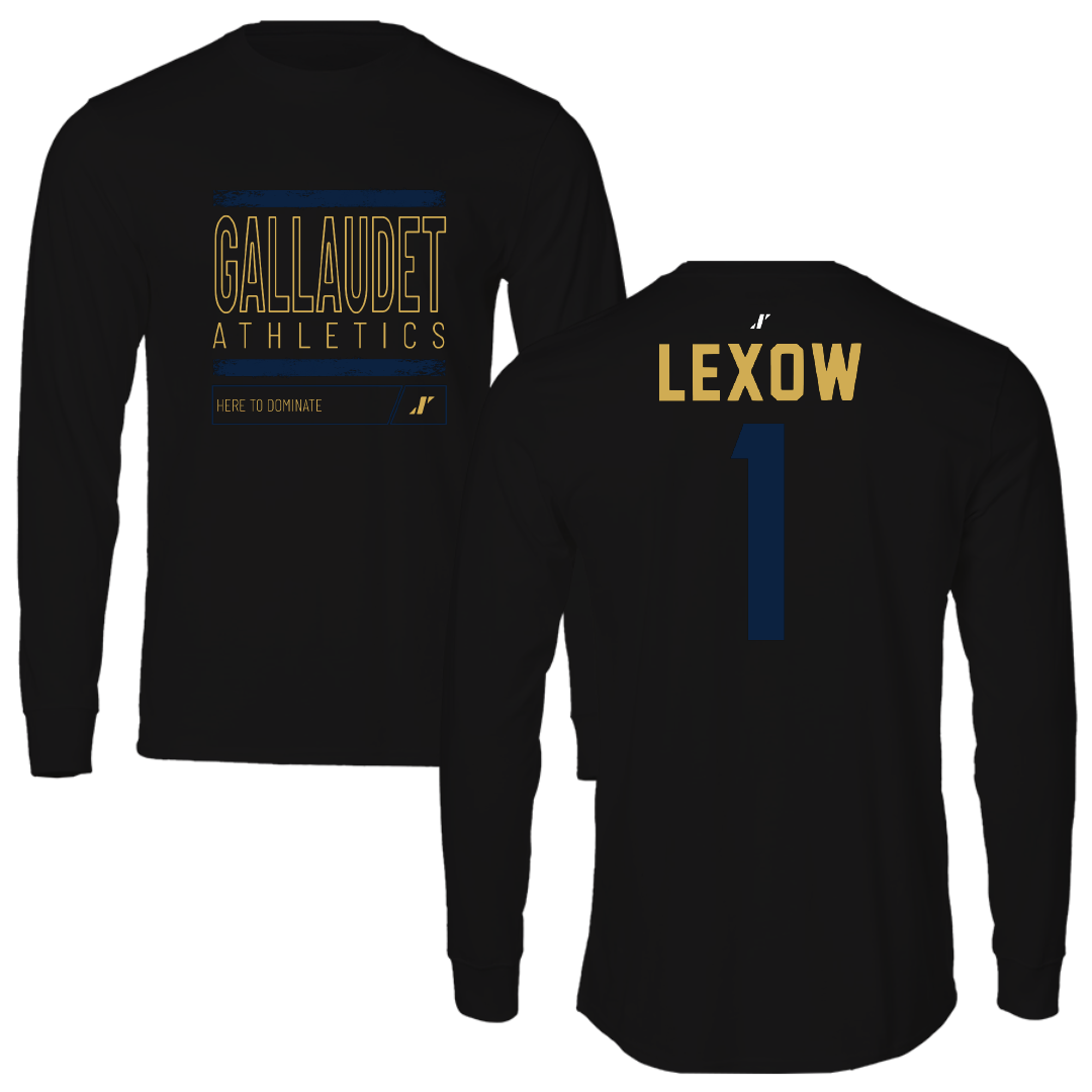 Gallaudet University Basketball Black Dominate Long Sleeve - #1 Cam Lexow