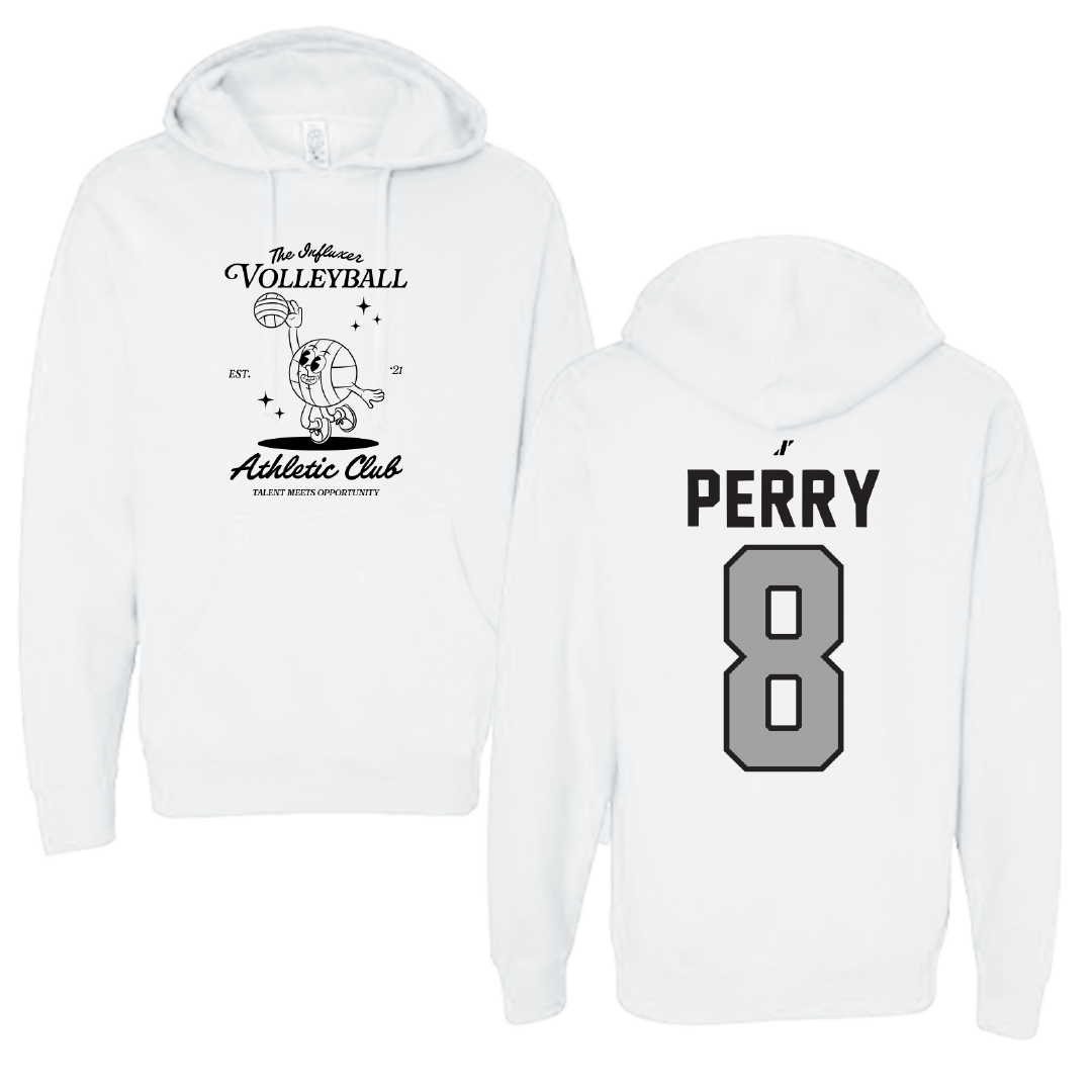 Volleyball White Influxer Athletic Club Hoodie - #8 Autumn Perry