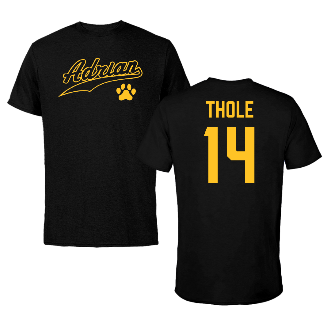 Adrian College Rugby (M) Black Performance Tee - #14 Prince Thole