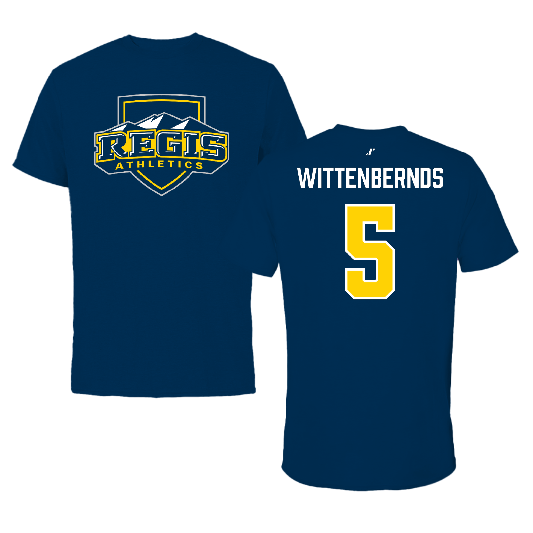 Regis University (Colorado) Soccer Navy Performance Tee - #5 Ben Wittenbernds